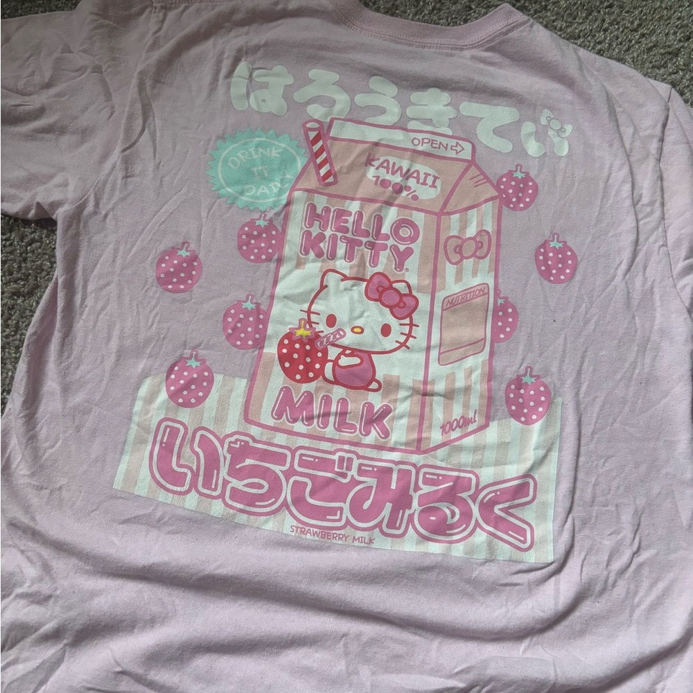 Hello Kitty Strawberry Milk Pink Tee
